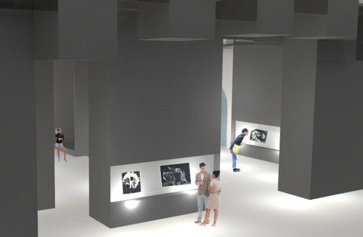 allestimento sala espositiva maxxi